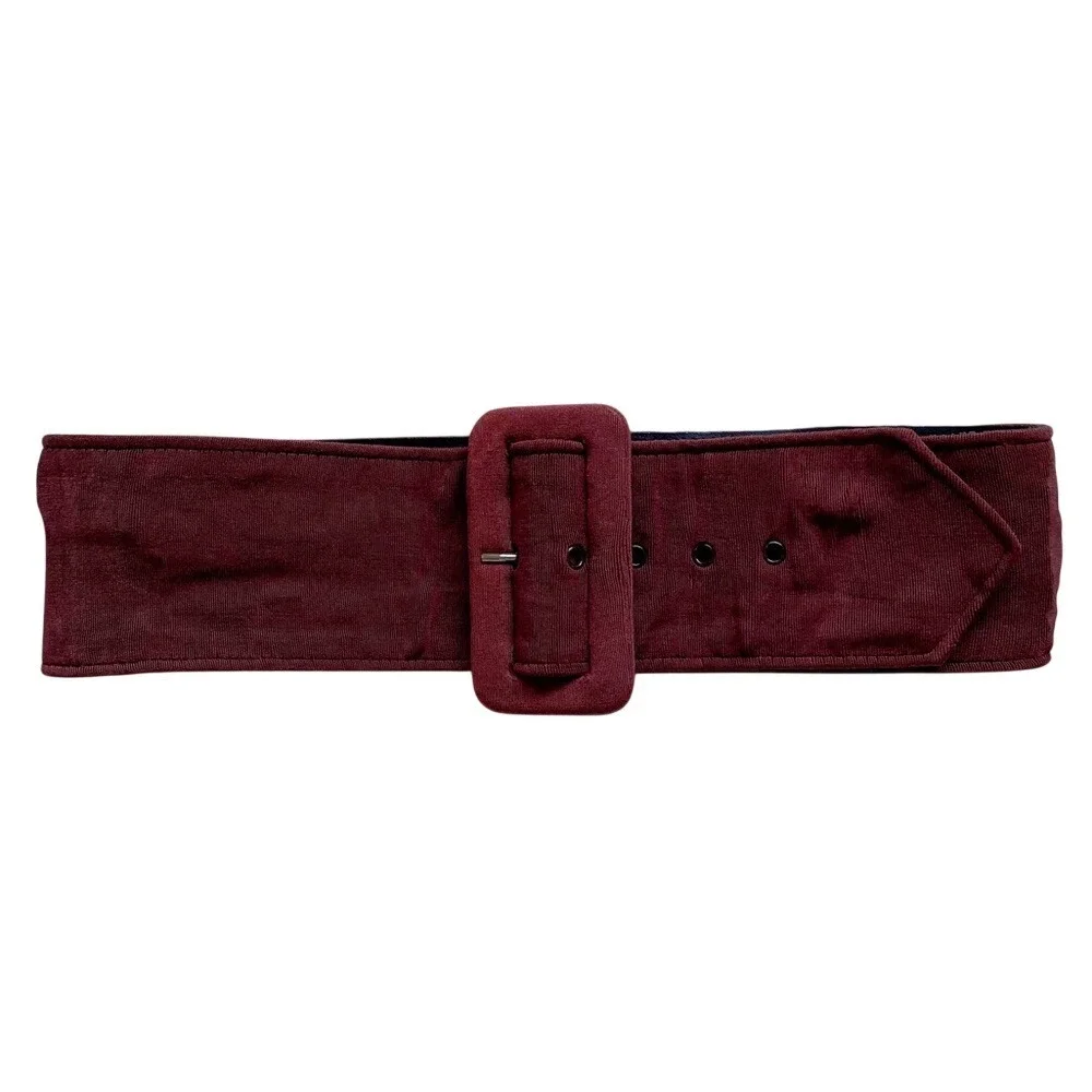 Vintage 90s Whimsigoth Cottagecore Boho Brown Corduroy Wide Belt